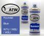 Preview: Hyundai, Blue, W7U / W8U / W9U: 400ml Sprühdose + 400ml Klarlack - Set, von ATW Autoteile West.